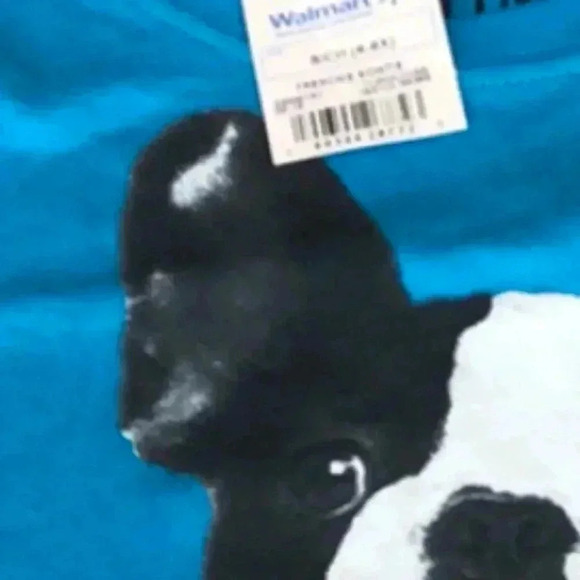 💥🆕Girl Teal-Blue Nice Dog Print Tee S🆕 - Picture 2 of 3